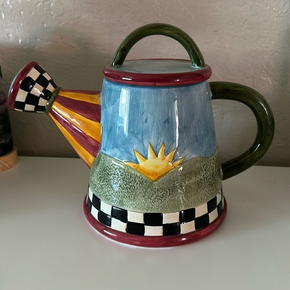 Sakura  TM Other - Debbie Mumm tea pot hand painted watering can